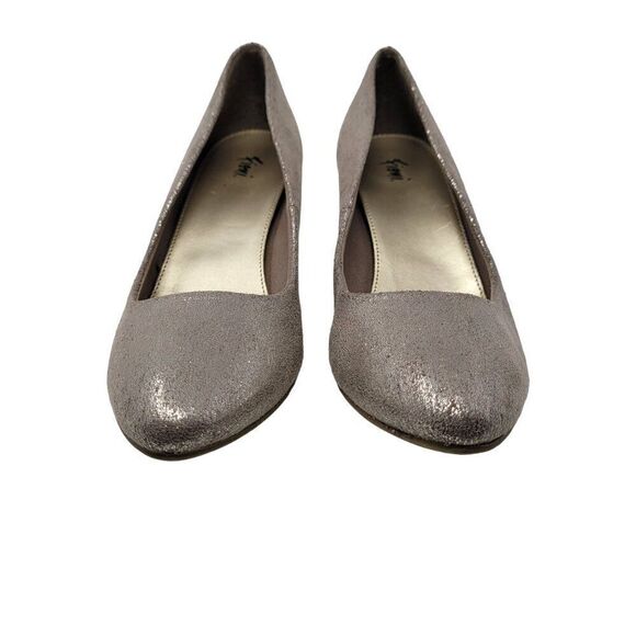 Fioni Vegan Rose Gold Formal Sparkle Pumps 7.5 Slip-On Heels Pointy Toe Glam - Picture 4 of 11